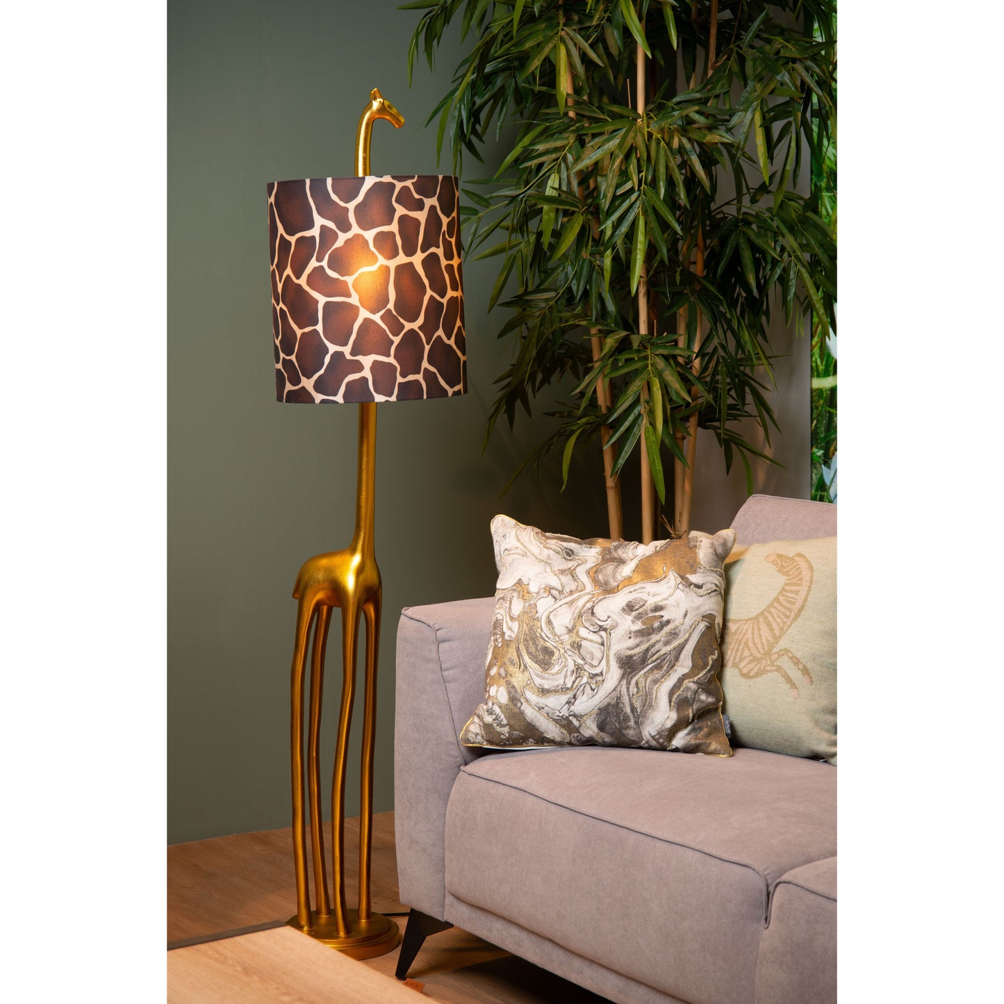 Lucide EXTRAVAGANZA MISS TALL - Floor lamp - Ø 31,5 cm - 1xE27 - Matt Gold / Brass
