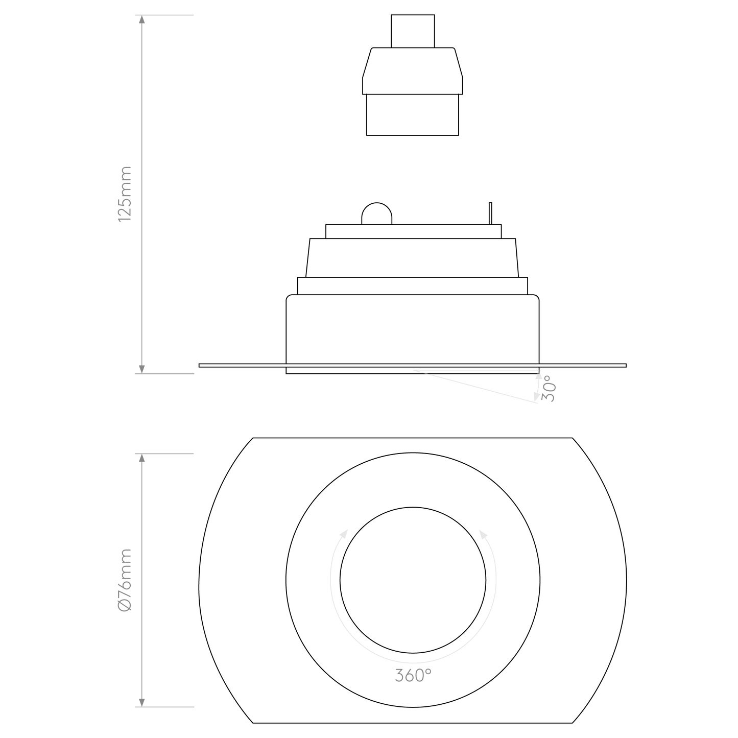 Trimless Round Adjustable