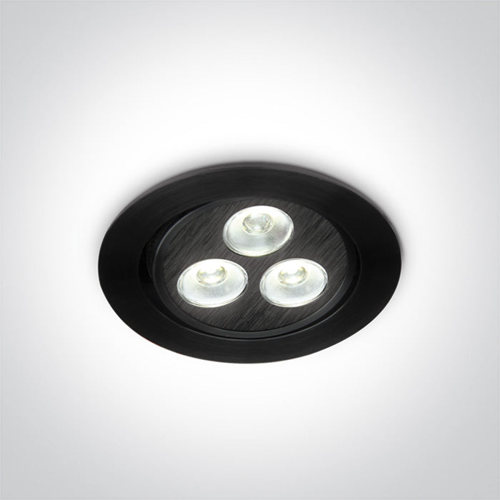 The 3xLED Round Spots Aluminium