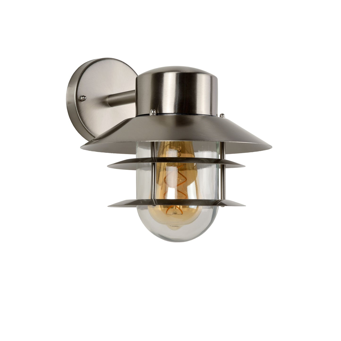 Lucide ZICO - Wall light Indoor/Outdoor - 1xE27 - IP44 - Satin Chrome