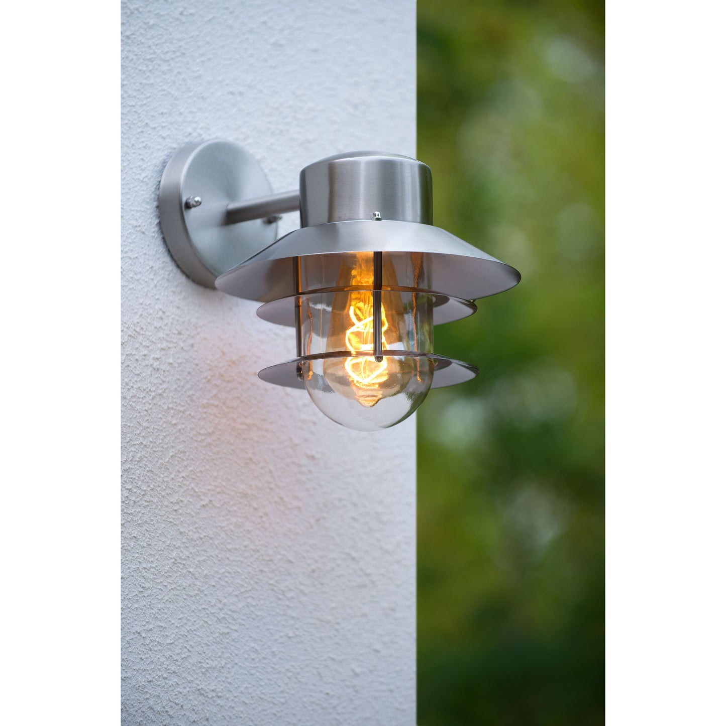 Lucide ZICO - Wall light Indoor/Outdoor - 1xE27 - IP44 - Satin Chrome