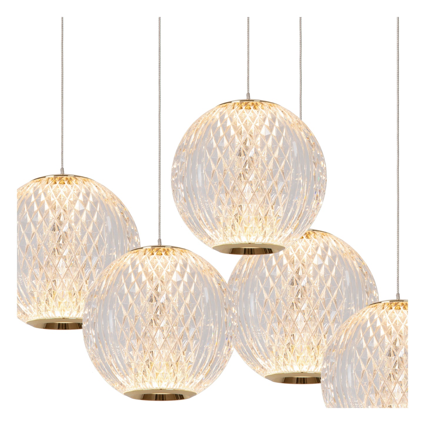 Lucide CINTRA - Pendant light - Ø 32 cm - LED Dim. - 5x4,7W 2700K - Transparant