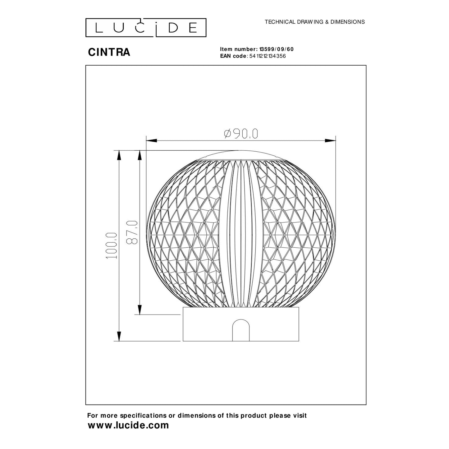 Lucide CINTRA - Rechargeable Table lamp - Battery pack/batteries - Ø 9 cm - LED Dim. - 1x1,5W 3000K - 3 StepDim - Transparant
