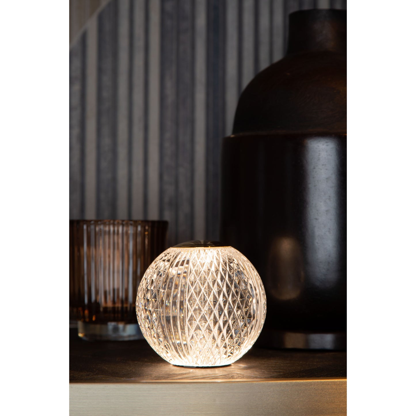 Lucide CINTRA - Rechargeable Table lamp - Battery pack/batteries - Ø 11 cm - LED Dim. - 1x2W 3000K - 3 StepDim - Transparant