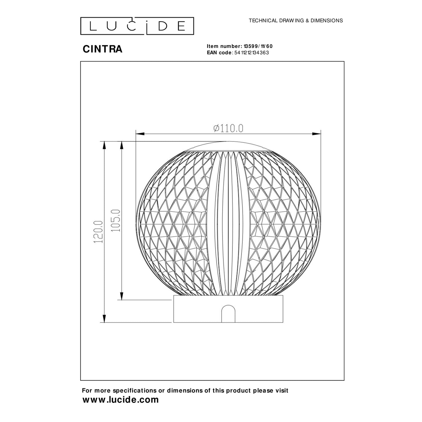Lucide CINTRA - Rechargeable Table lamp - Battery pack/batteries - Ø 11 cm - LED Dim. - 1x2W 3000K - 3 StepDim - Transparant