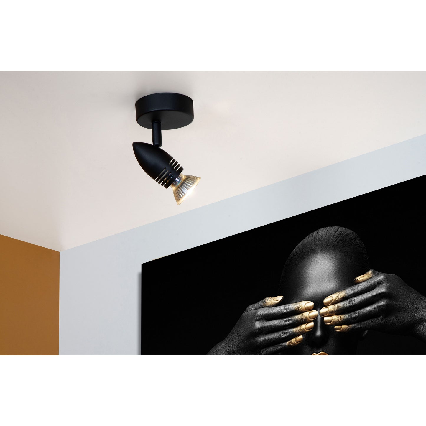 Lucide CARO - Ceiling spotlight - Ø 9 cm - 1xGU10 - Black