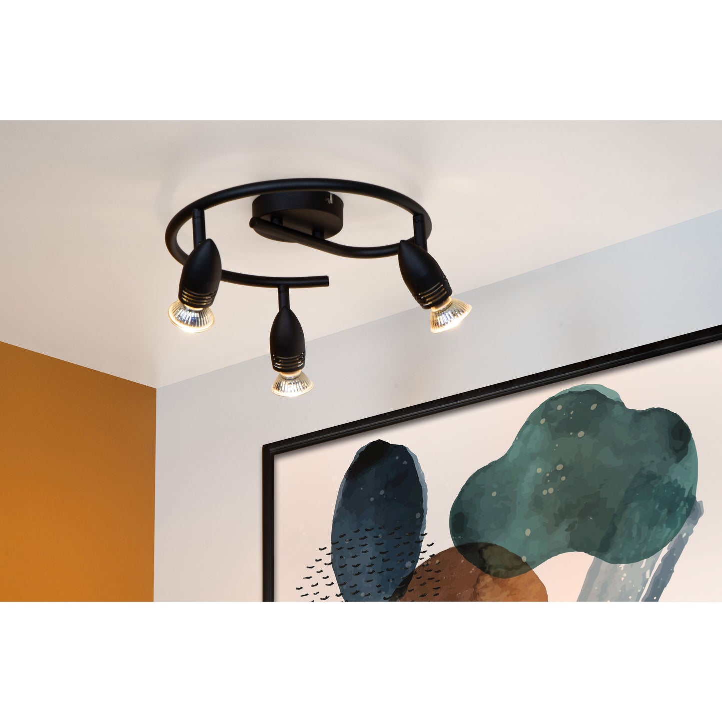 Lucide CARO - Ceiling spotlight - Ø 31 cm - 3xGU10 - Black