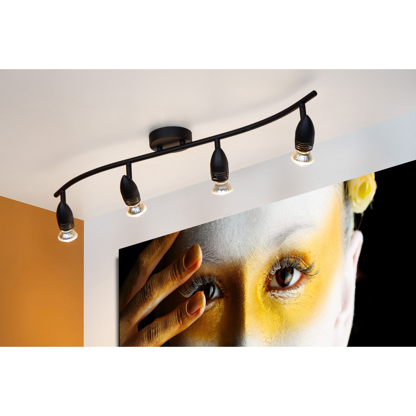Lucide CARO - Ceiling spotlight - 4xGU10 - Black