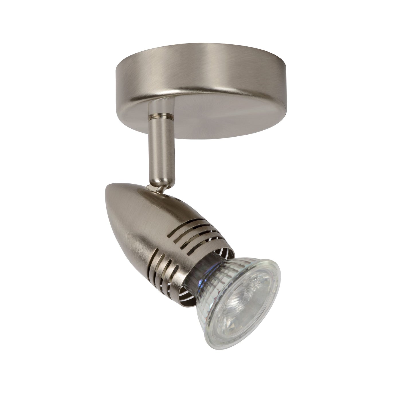 Lucide CARO-LED - Ceiling spotlight - Ø 9 cm - LED - GU10 - 1x5W 2700K - Satin Chrome