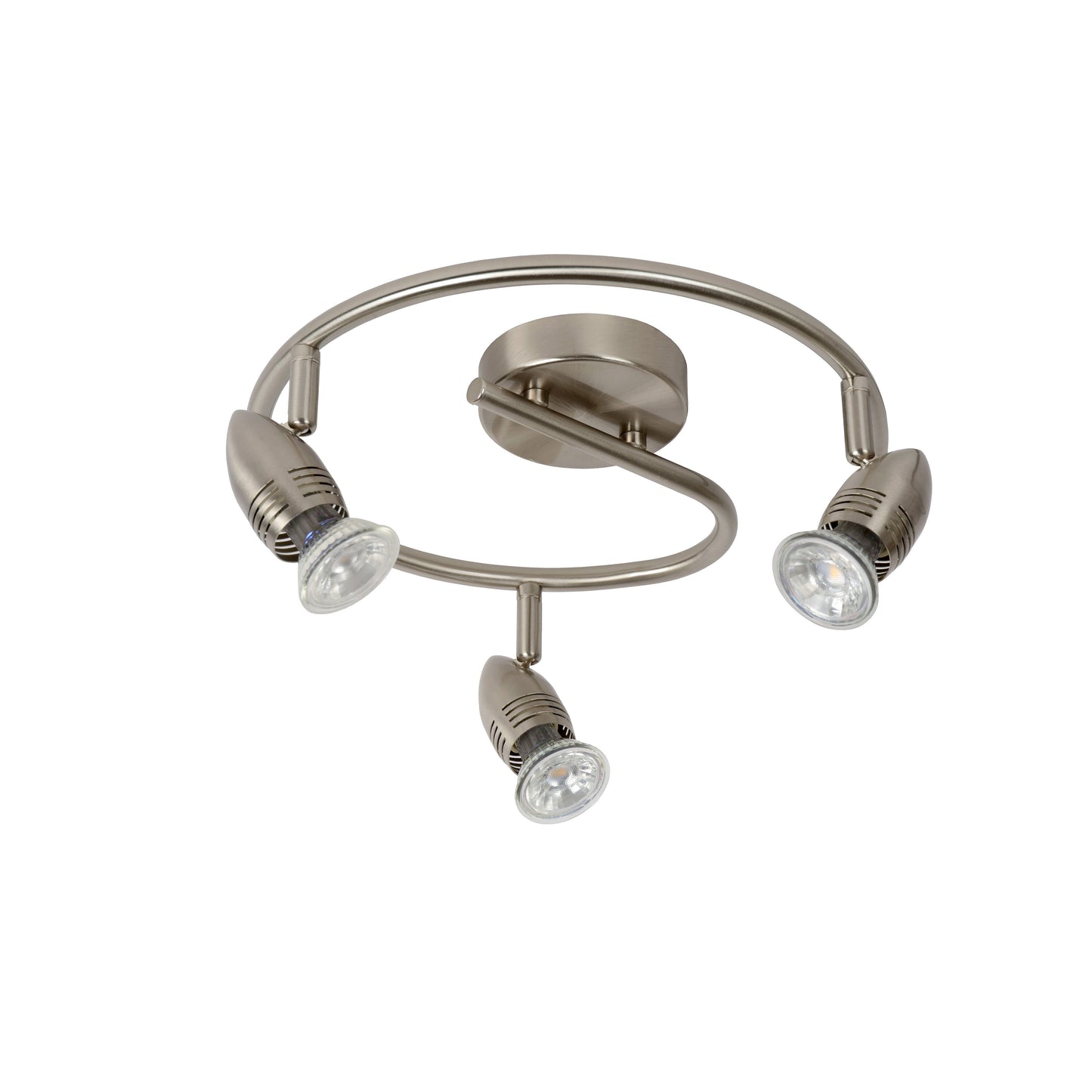 Lucide CARO-LED - Ceiling spotlight - Ø 31 cm - LED - GU10 - 3x5W 2700K - Satin Chrome