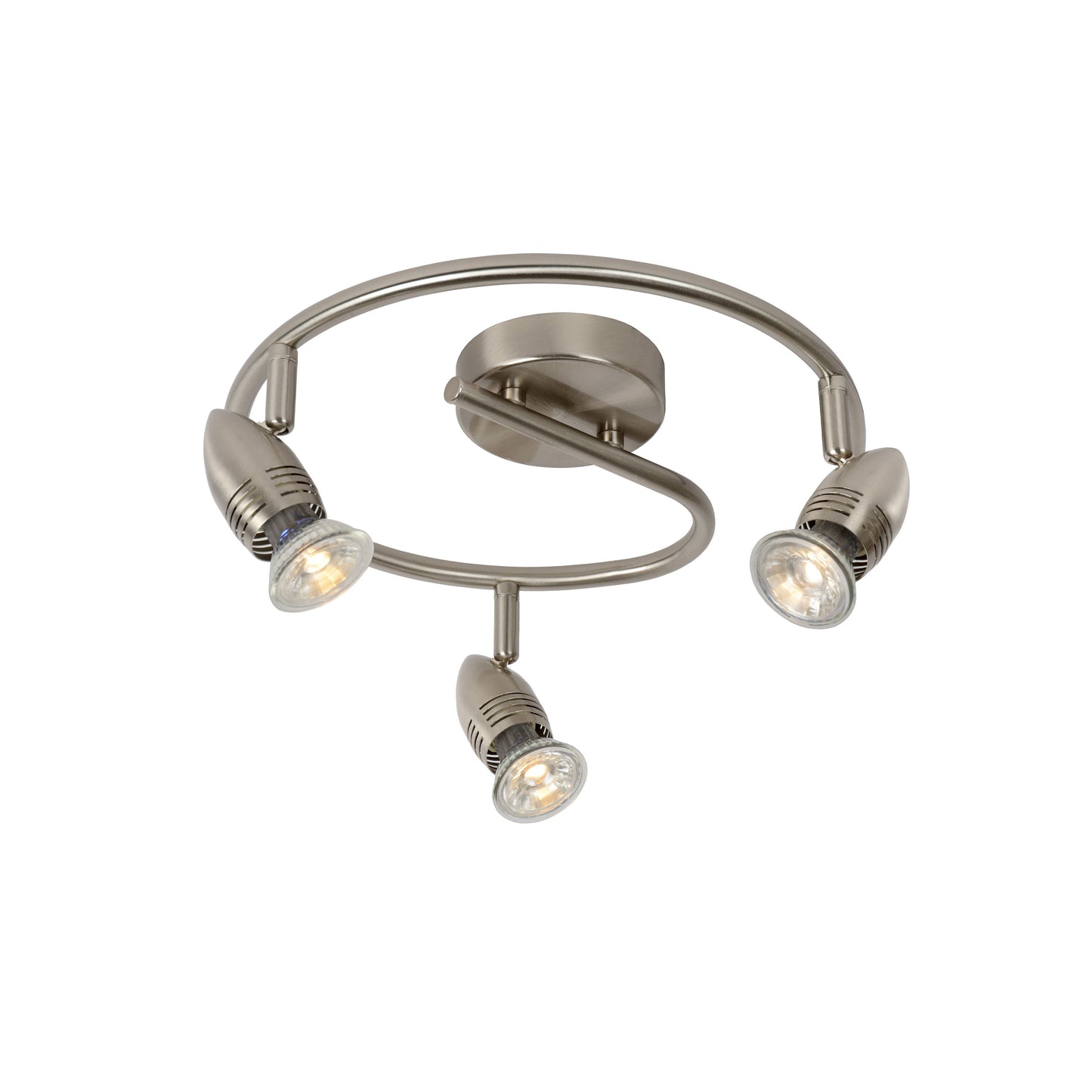 Lucide CARO-LED - Ceiling spotlight - Ø 31 cm - LED - GU10 - 3x5W 2700K - Satin Chrome