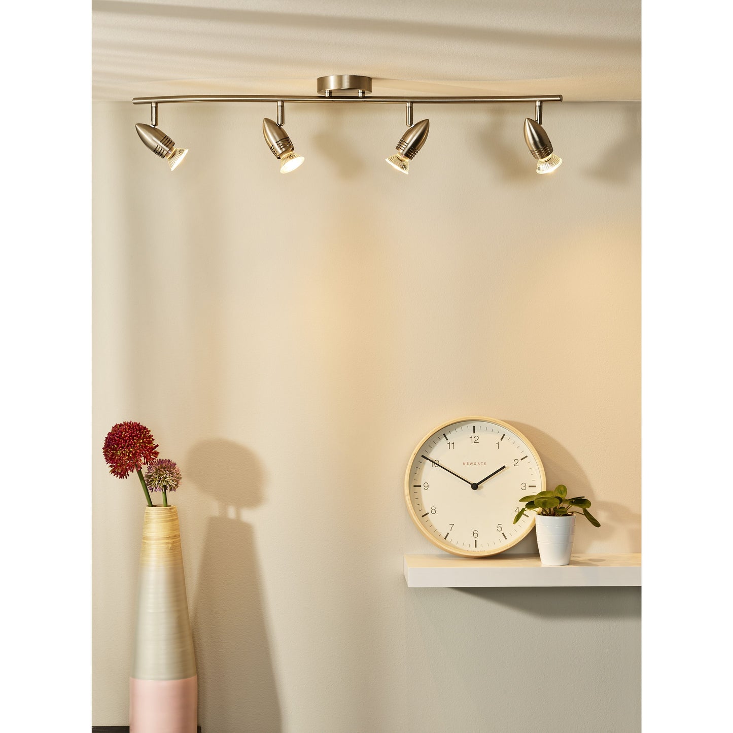 Lucide CARO-LED - Ceiling spotlight - LED - GU10 - 4x5W 2700K - Satin Chrome
