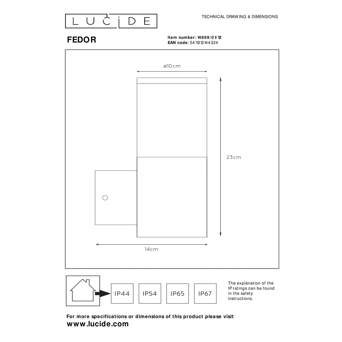 Lucide FEDOR - Wall light Indoor/Outdoor - 1xE27 - IP44 - Satin Chrome