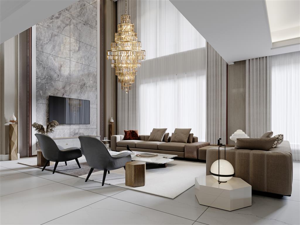 Empire 13Lt Chandelier - Satin Brass Metal & Champagne Glass