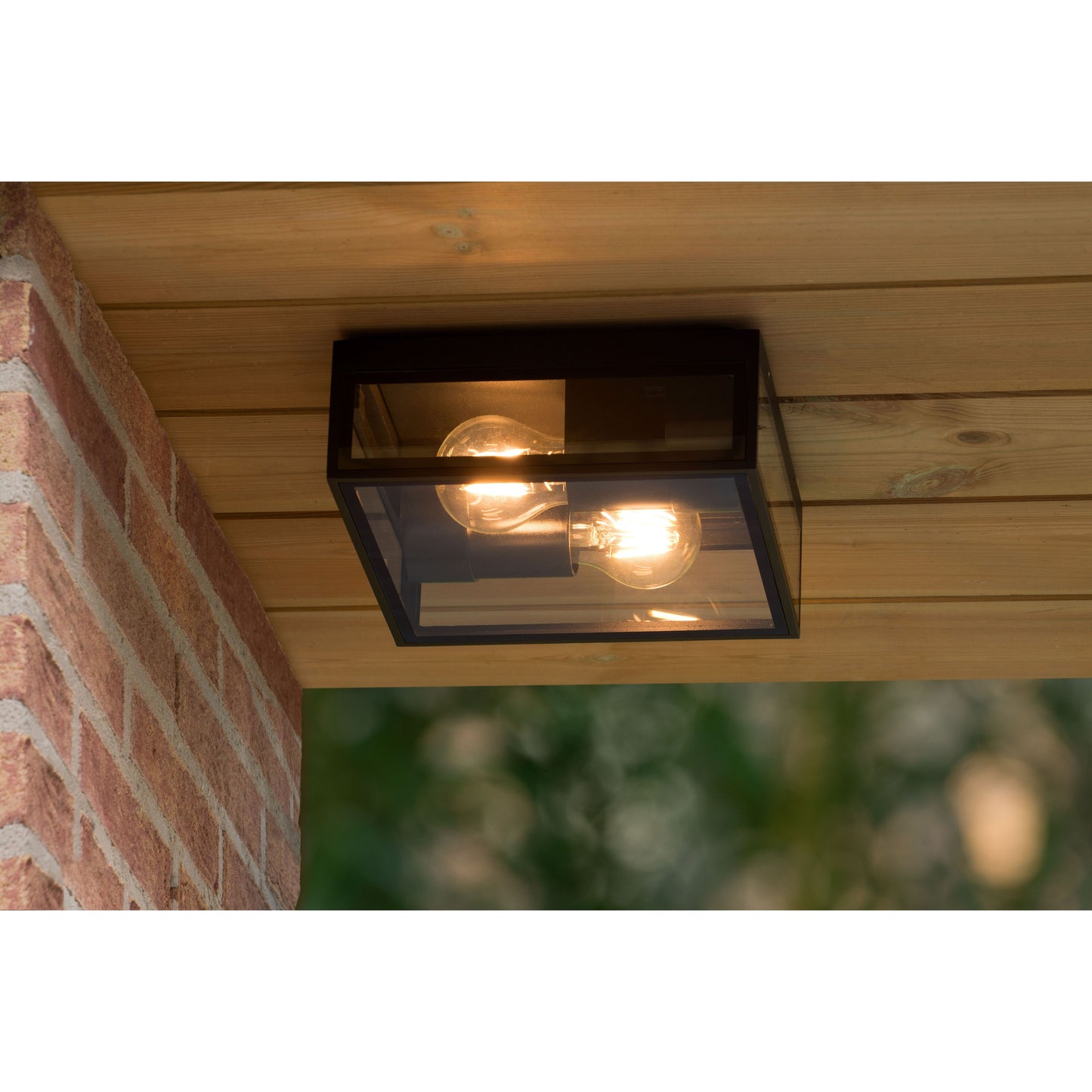 Lucide DUKAN - Flush ceiling light Indoor/Outdoor - 2xE27 - IP65 - Black