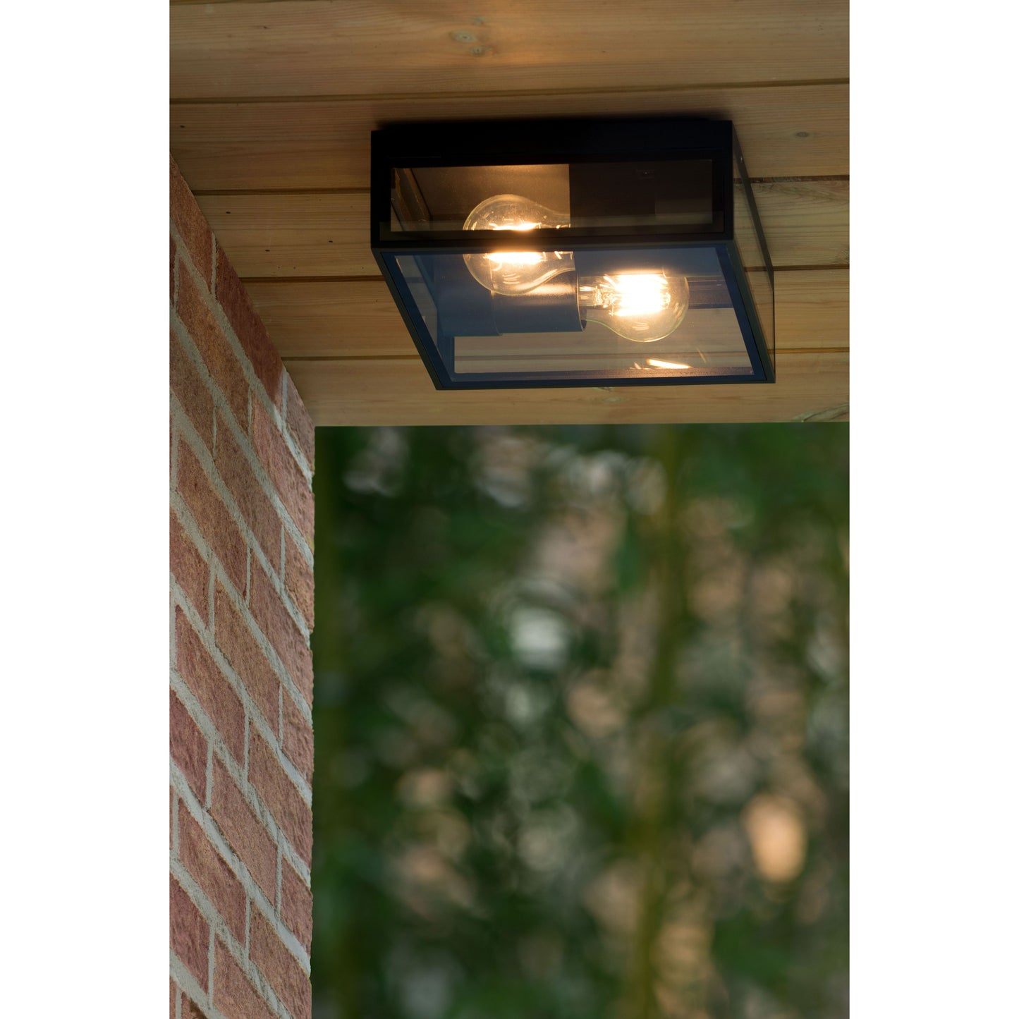 Lucide DUKAN - Flush ceiling light Indoor/Outdoor - 2xE27 - IP65 - Black