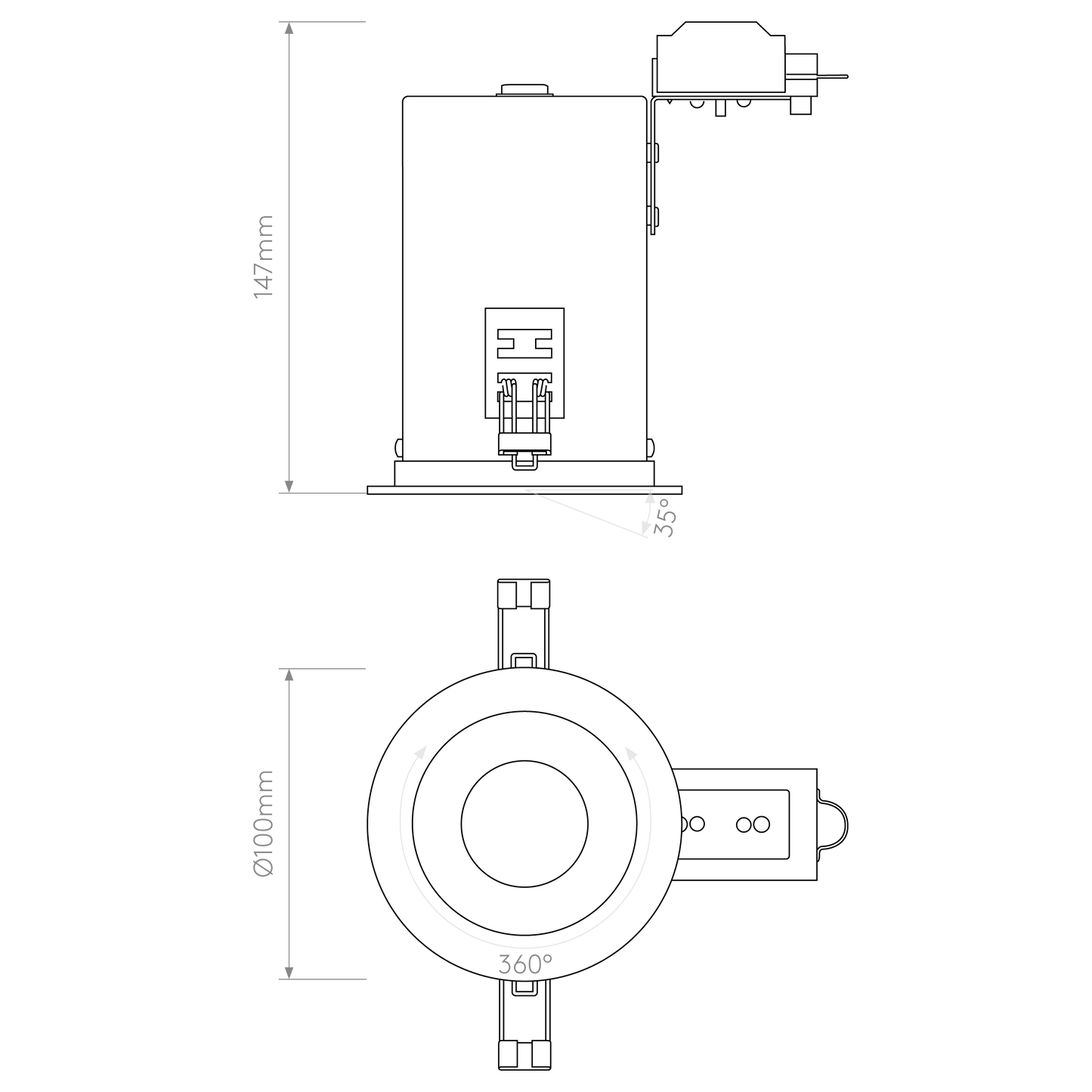 Taro Round Adjustable Fire-Rated