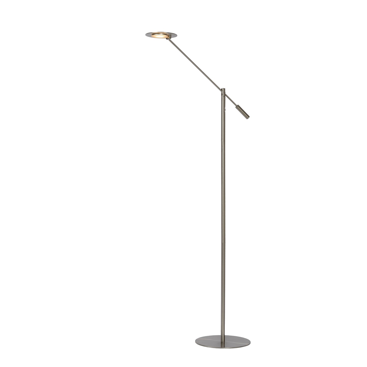 Lucide ANSELMO - Floor reading lamp - Ø 25 cm - LED Dim. - 1x9W 3000K - Satin Chrome