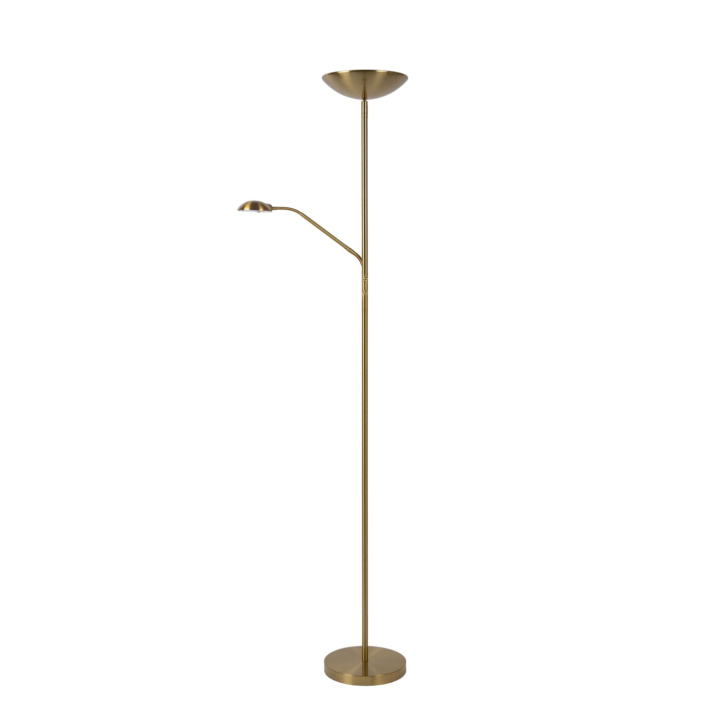 Lucide ZENITH - Floor reading lamp - LED Dim. - 3000K - Matt Gold / Brass