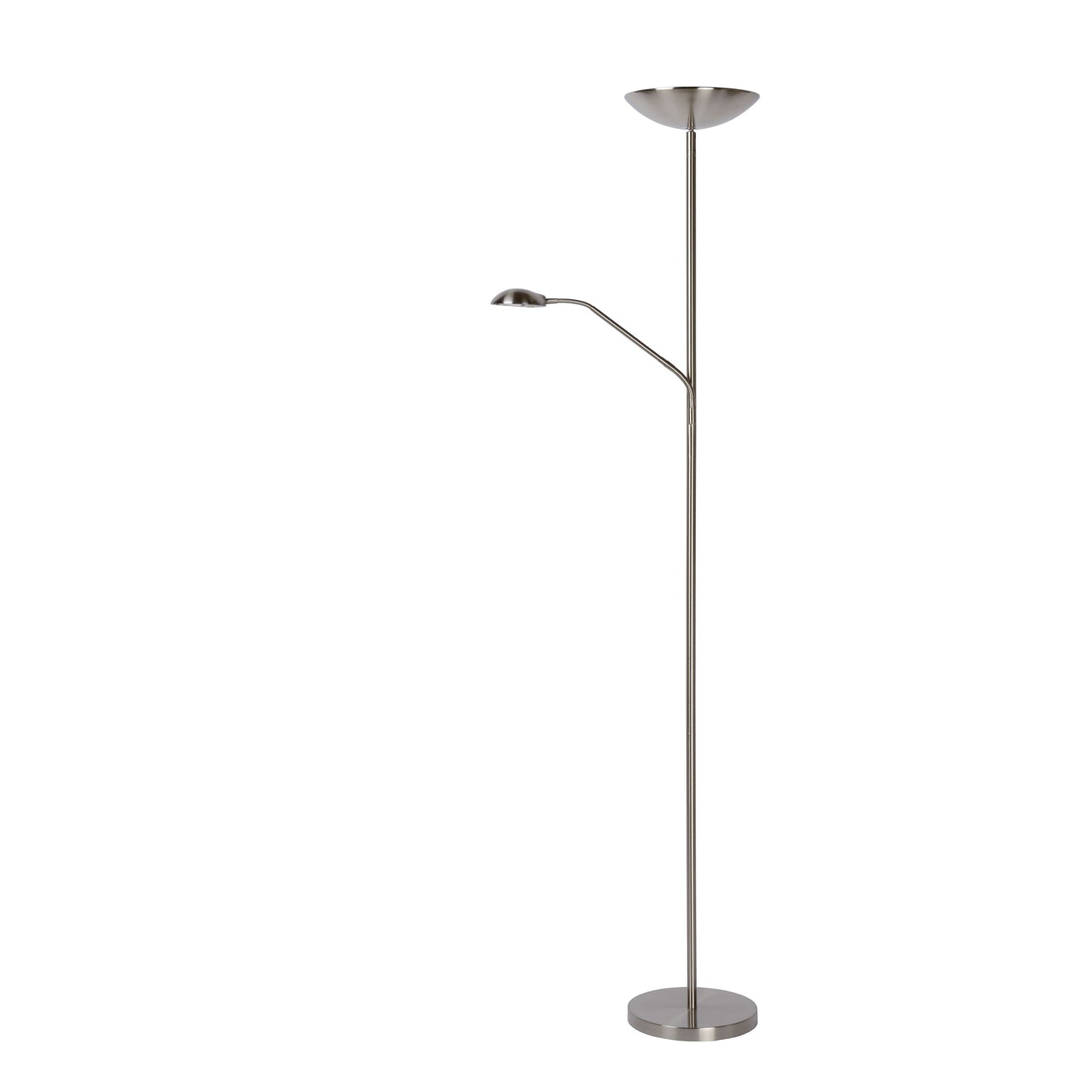 Lucide ZENITH - Floor reading lamp - LED Dim. - 3000K - Satin Chrome