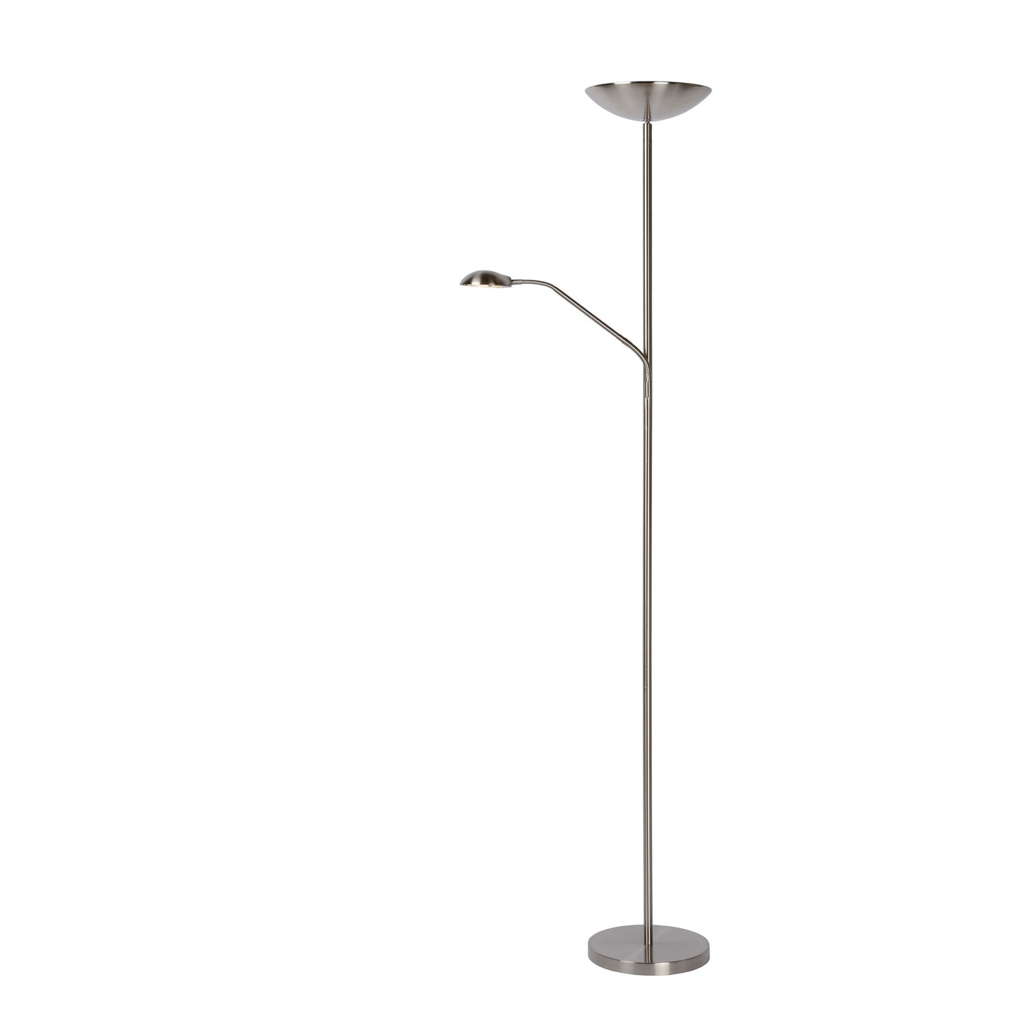 Lucide ZENITH - Floor reading lamp - LED Dim. - 3000K - Satin Chrome