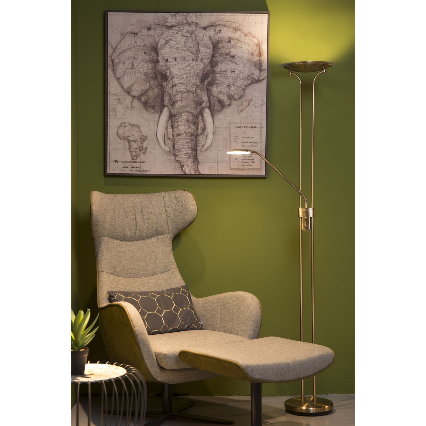 Lucide CHAMPION-LED - Floor reading lamp - LED Dim. - 3000K - Bronze