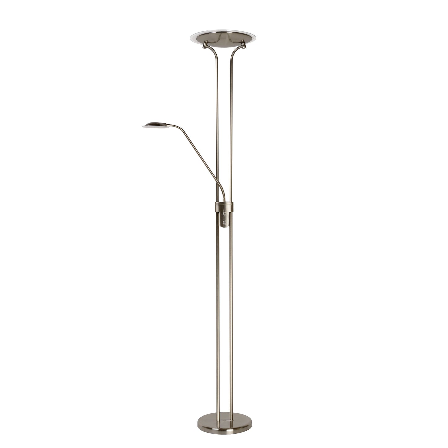 Lucide CHAMPION-LED - Floor reading lamp - LED Dim. - 3000K - Satin Chrome