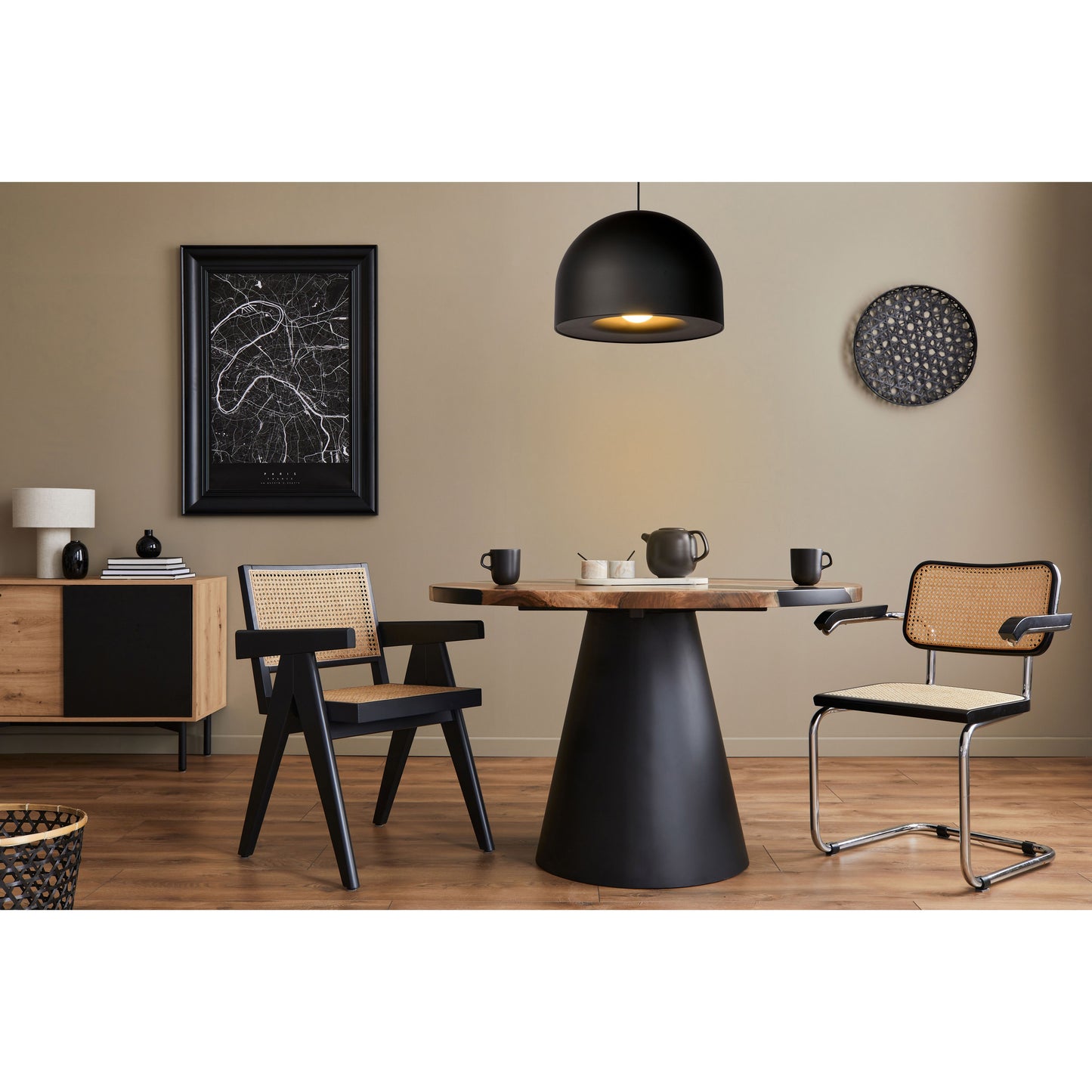 Lucide AKRON - Pendant light - Ø 50 cm - 1xE27 - Black