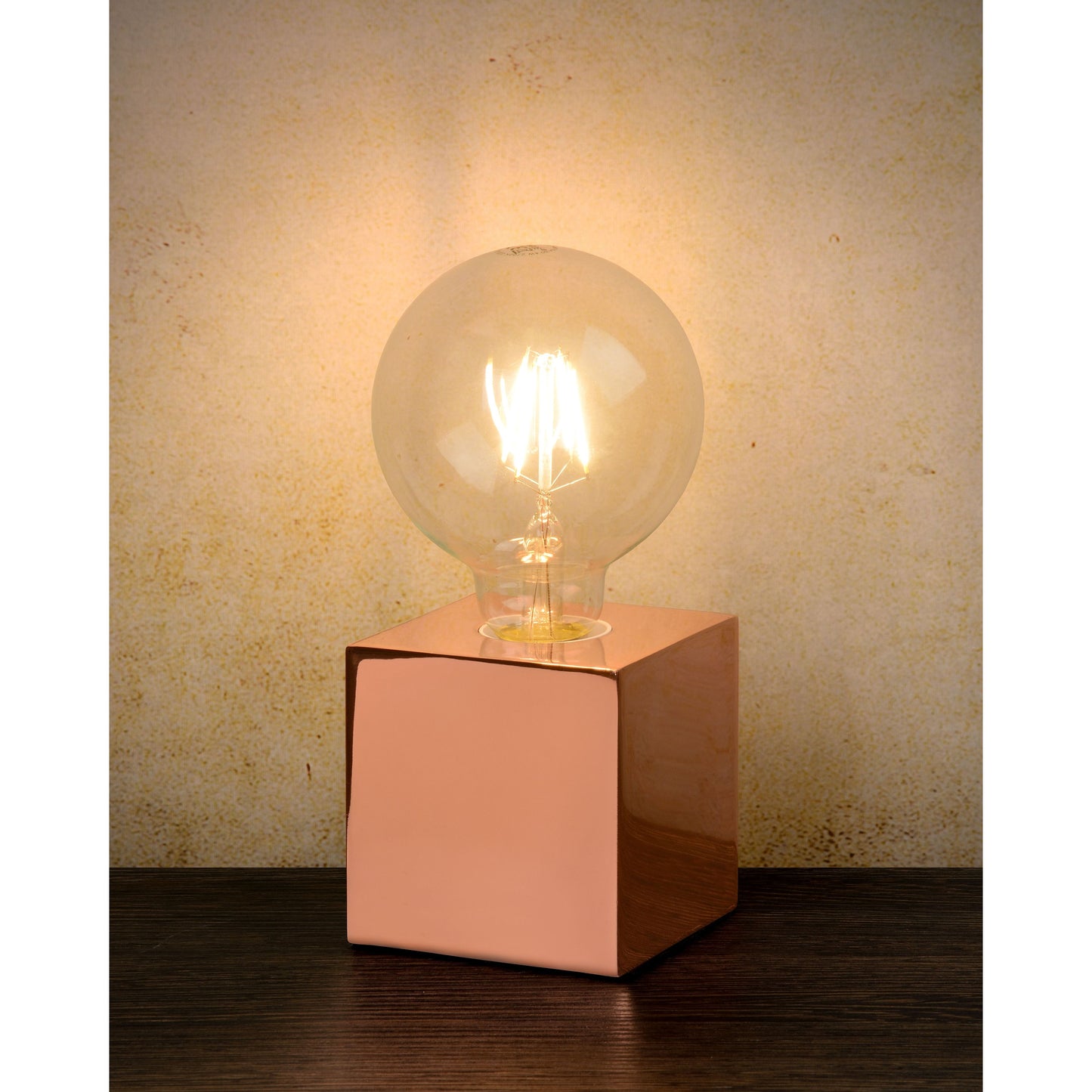 Lucide CUBICO - Table lamp - Ø 9,5 cm - LED - E27 - 1x5W 2700K - Copper