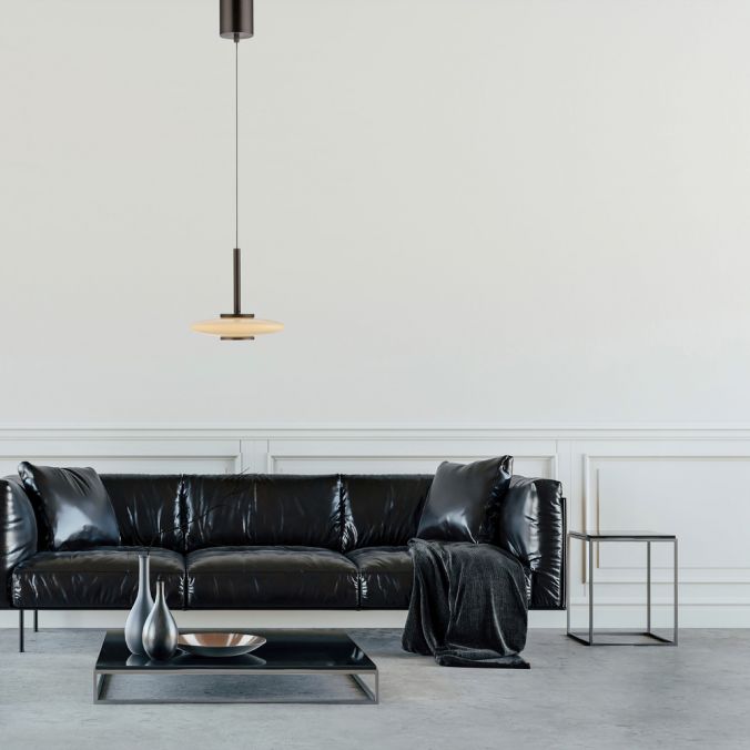 PURE Vitrum Pendant Light - Dark Brown Metal - Height Adjustable - Paul Neuhaus - (2053-34)