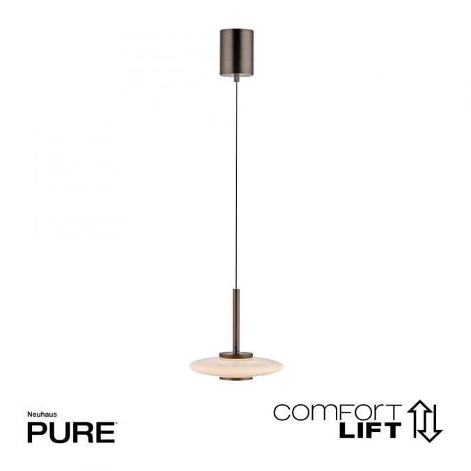 PURE Vitrum Pendant Light - Dark Brown Metal - Height Adjustable - Paul Neuhaus - (2053-34)