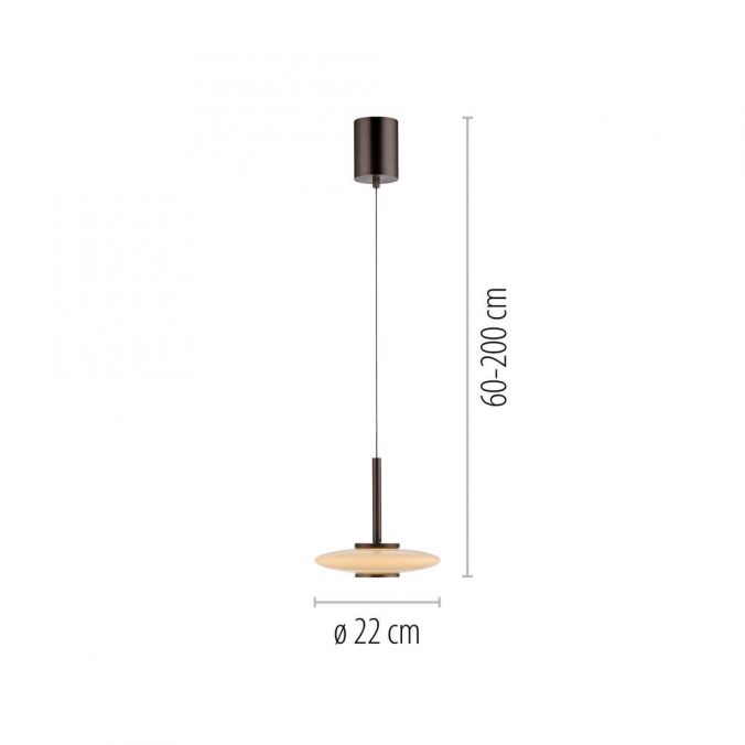 PURE Vitrum Pendant Light - Dark Brown Metal - Height Adjustable - Paul Neuhaus - (2053-34)