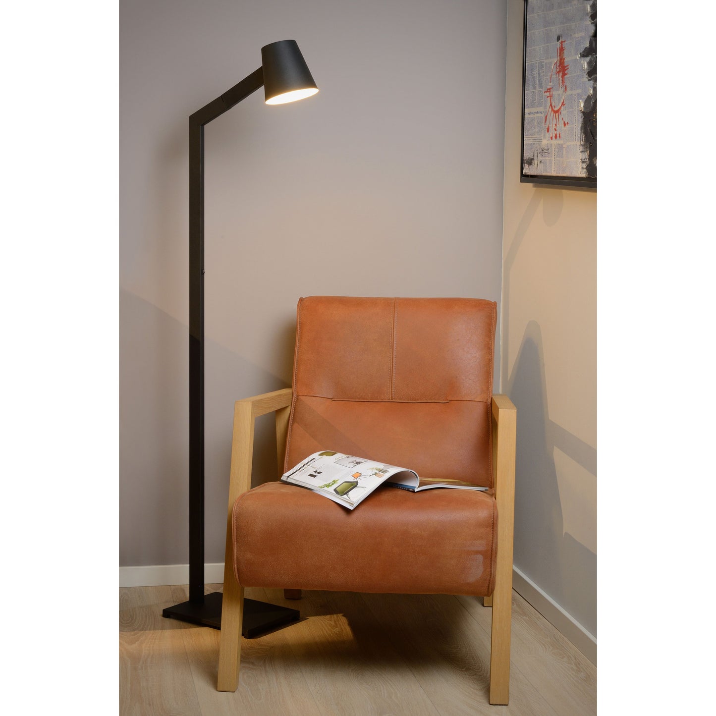 Lucide MIZUKO - Floor reading lamp - Ø 13 cm - 1xE14 - Black