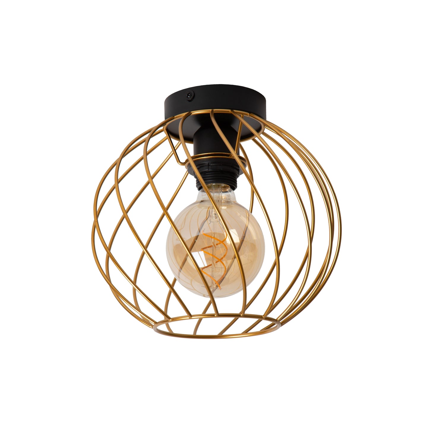 Lucide DANZA - Flush ceiling light - Ø 25 cm - 1xE27 - Matt Gold / Brass