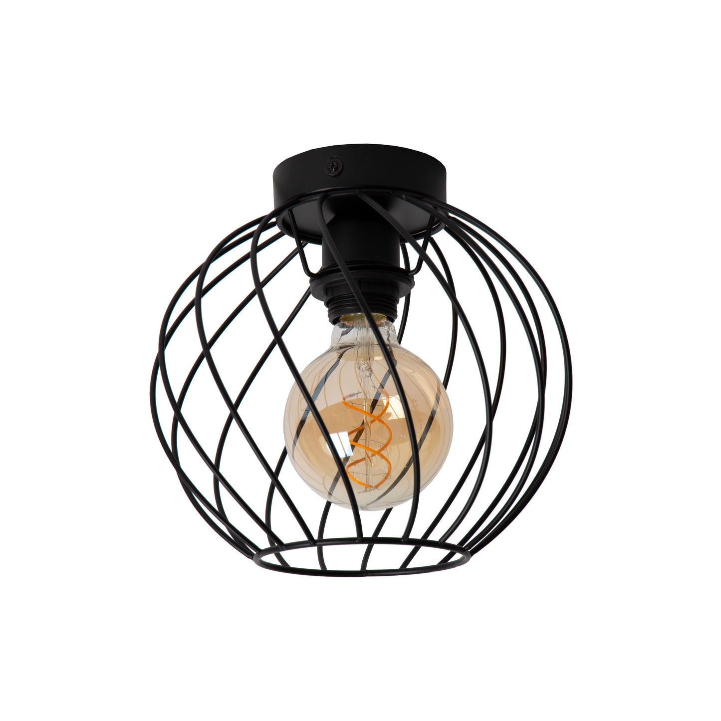 Lucide DANZA - Flush ceiling light - Ø 25 cm - 1xE27 - Black