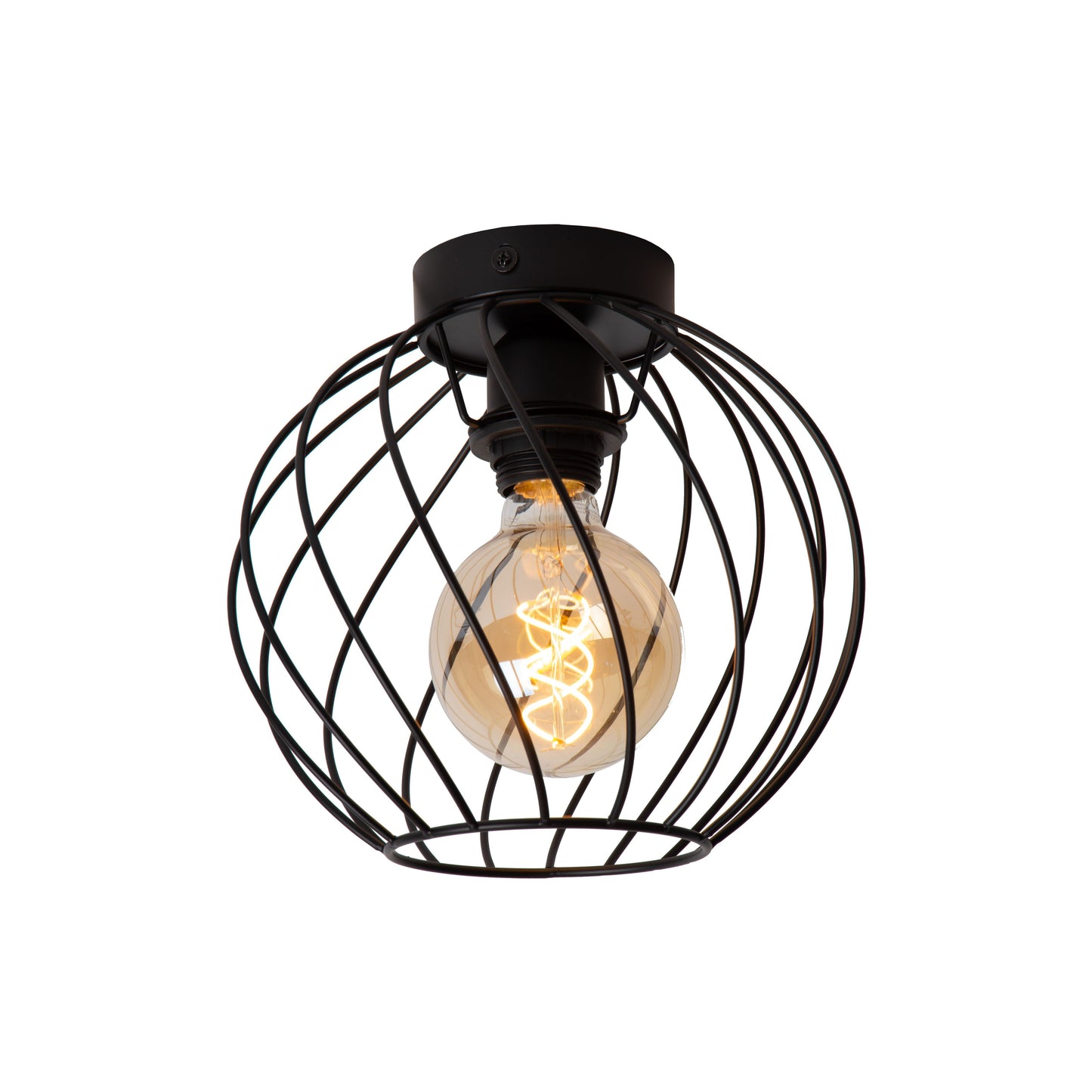 Lucide DANZA - Flush ceiling light - Ø 25 cm - 1xE27 - Black