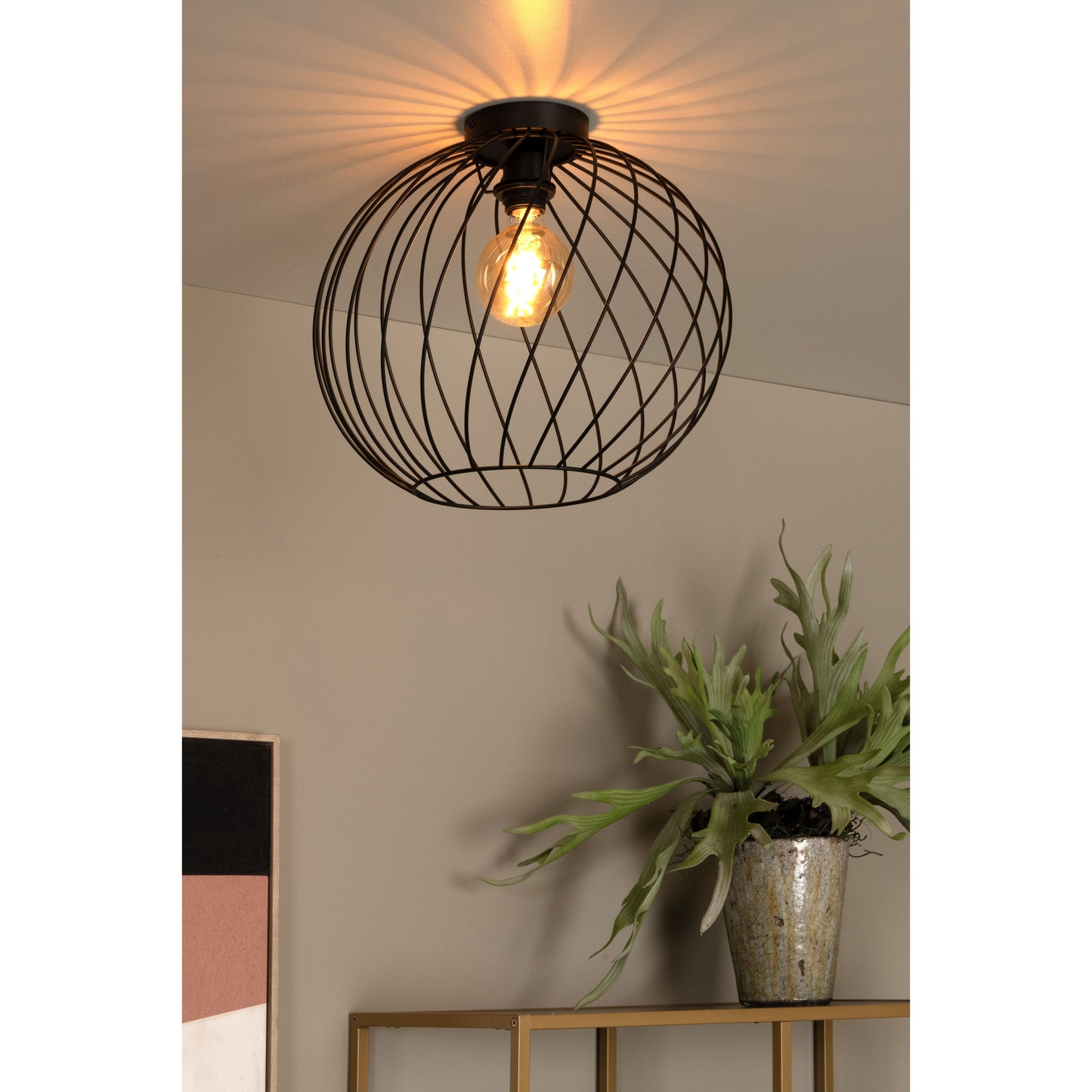 Lucide DANZA - Flush ceiling light - Ø 40 cm - 1xE27 - Black