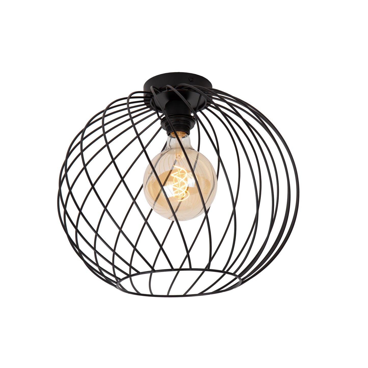 Lucide DANZA - Flush ceiling light - Ø 40 cm - 1xE27 - Black