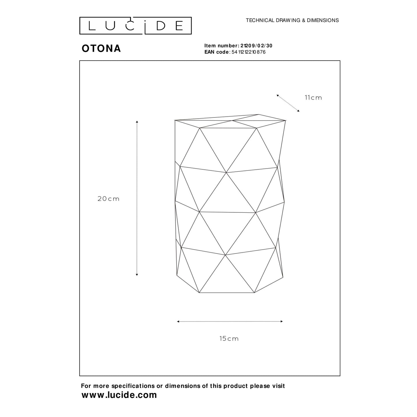 Lucide OTONA - Wall light - 2xE14 - Black