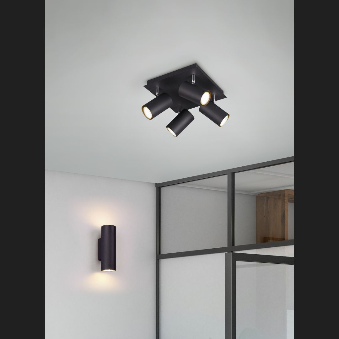 Marley - Wall lamp - Black Matt - Trio