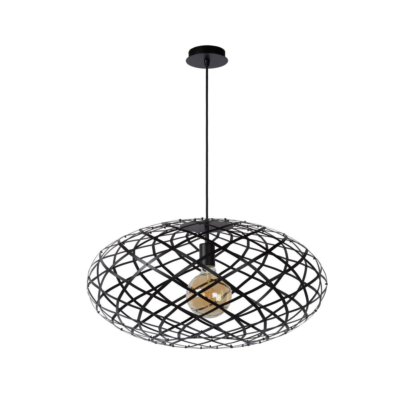 Lucide WOLFRAM - Pendant light - Ø 65 cm - 1xE27 - Black