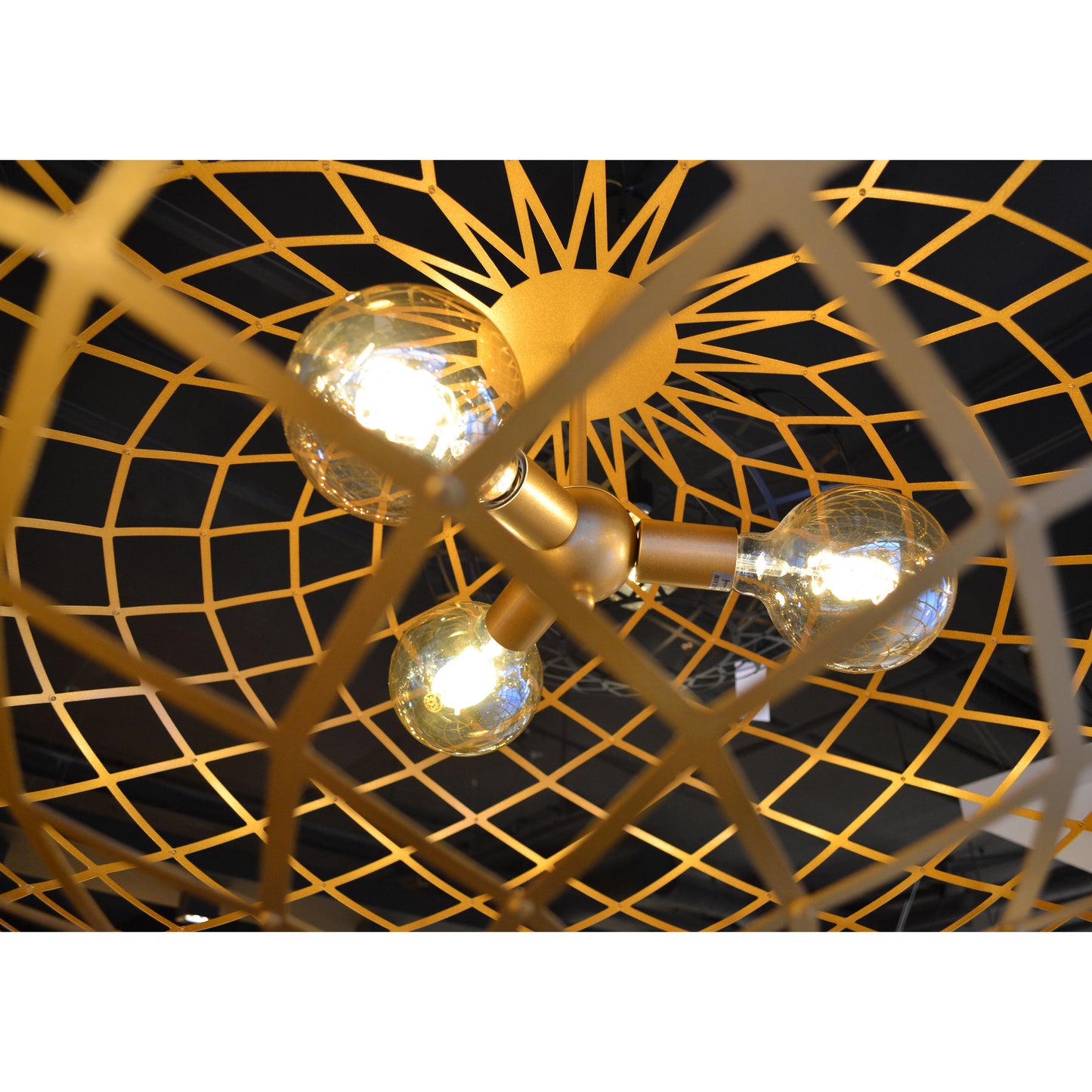Lucide WOLFRAM - Pendant light - Ø 100 cm - 3xE27 - Matt Gold / Brass