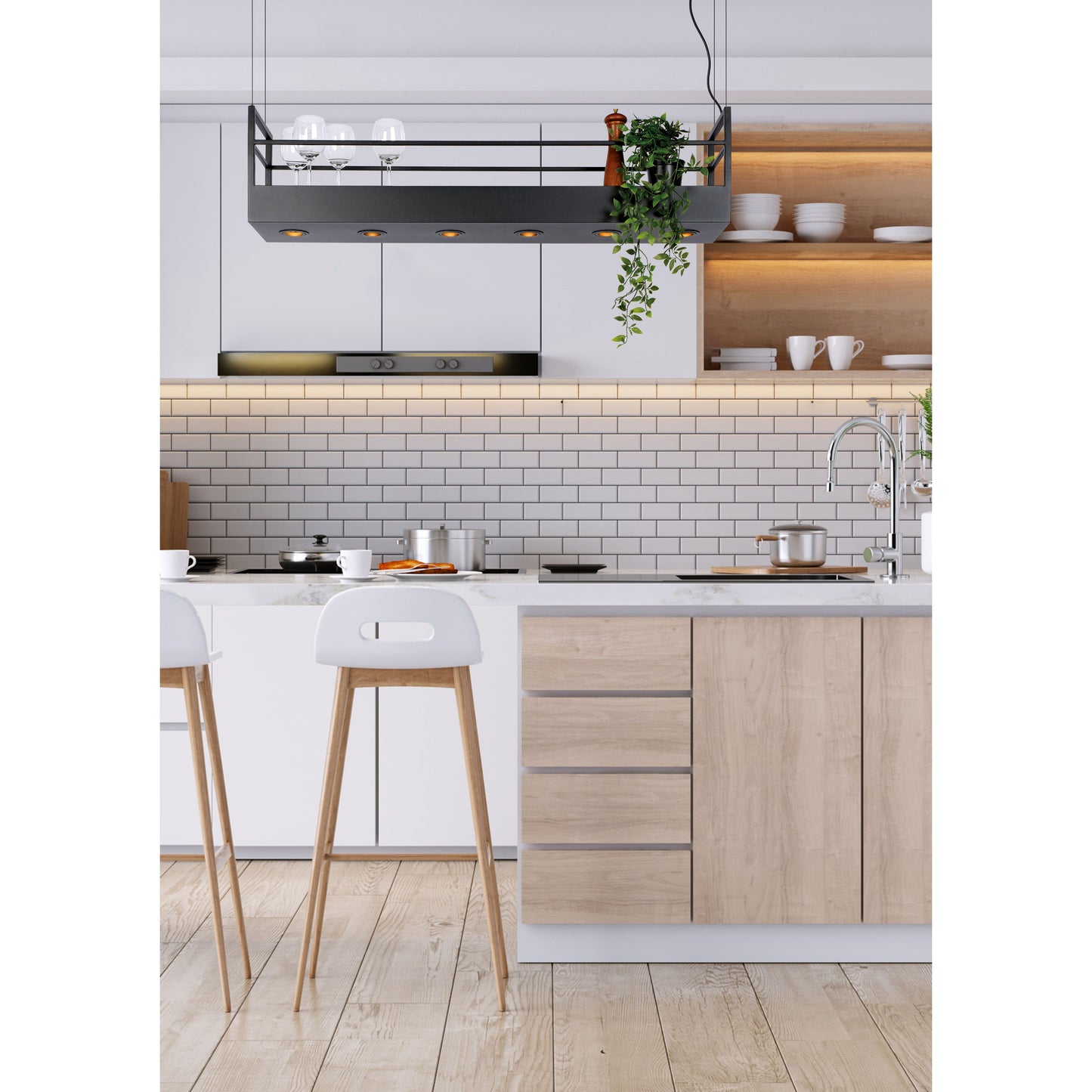 Lucide MIRAVELLE - Pendant light - 6xGU10 - Black