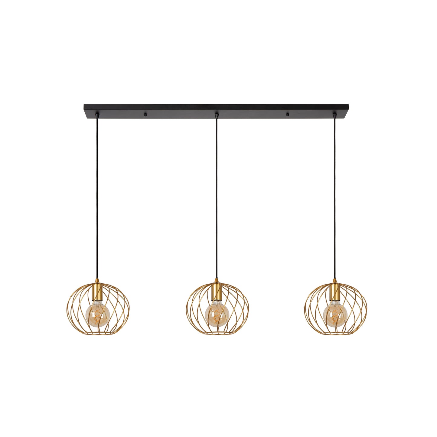 Lucide DANZA - Pendant light - 3xE27 - Matt Gold / Brass