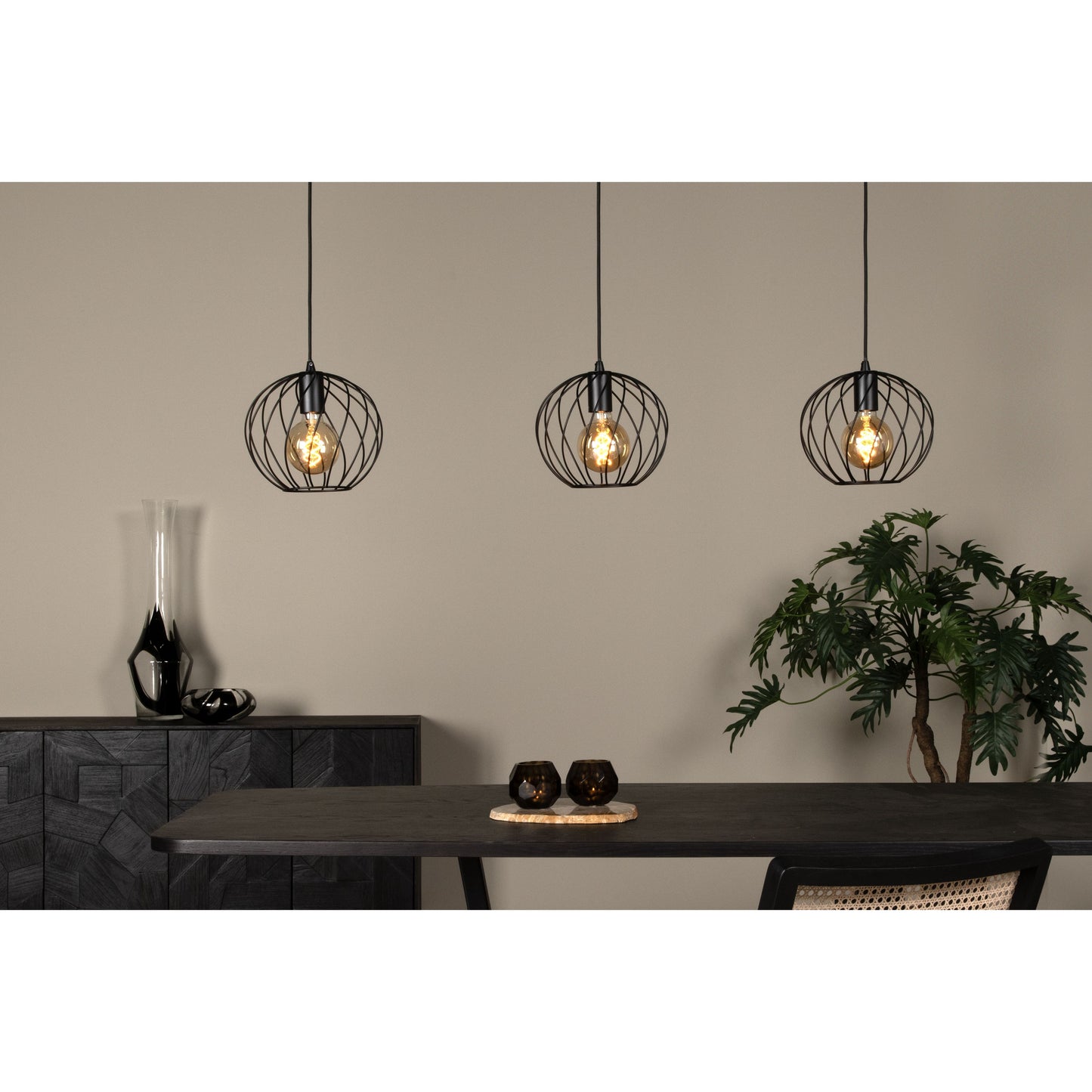 Lucide DANZA - Pendant light - 3xE27 - Black