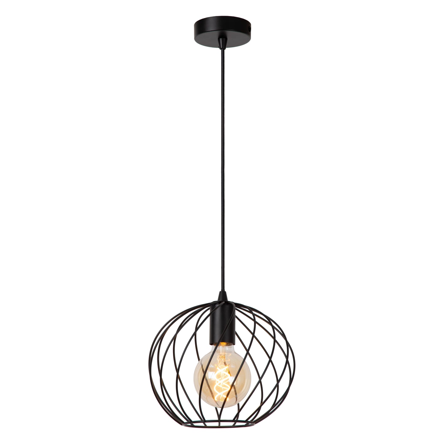Lucide DANZA - Pendant light - Ø 25 cm - 1xE27 - Black