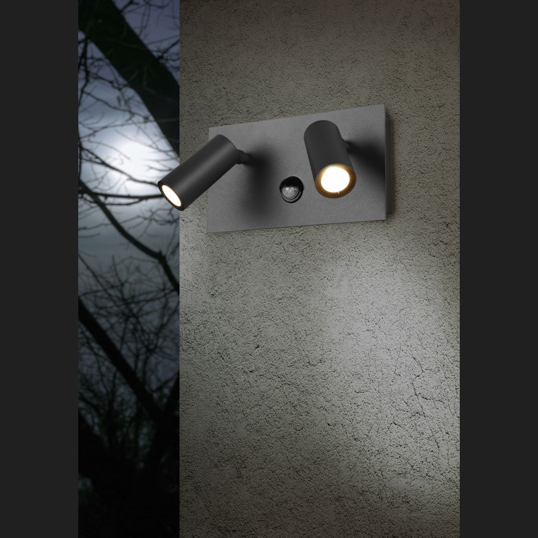 TUNGA Wall lamp with PIR - Anthracite