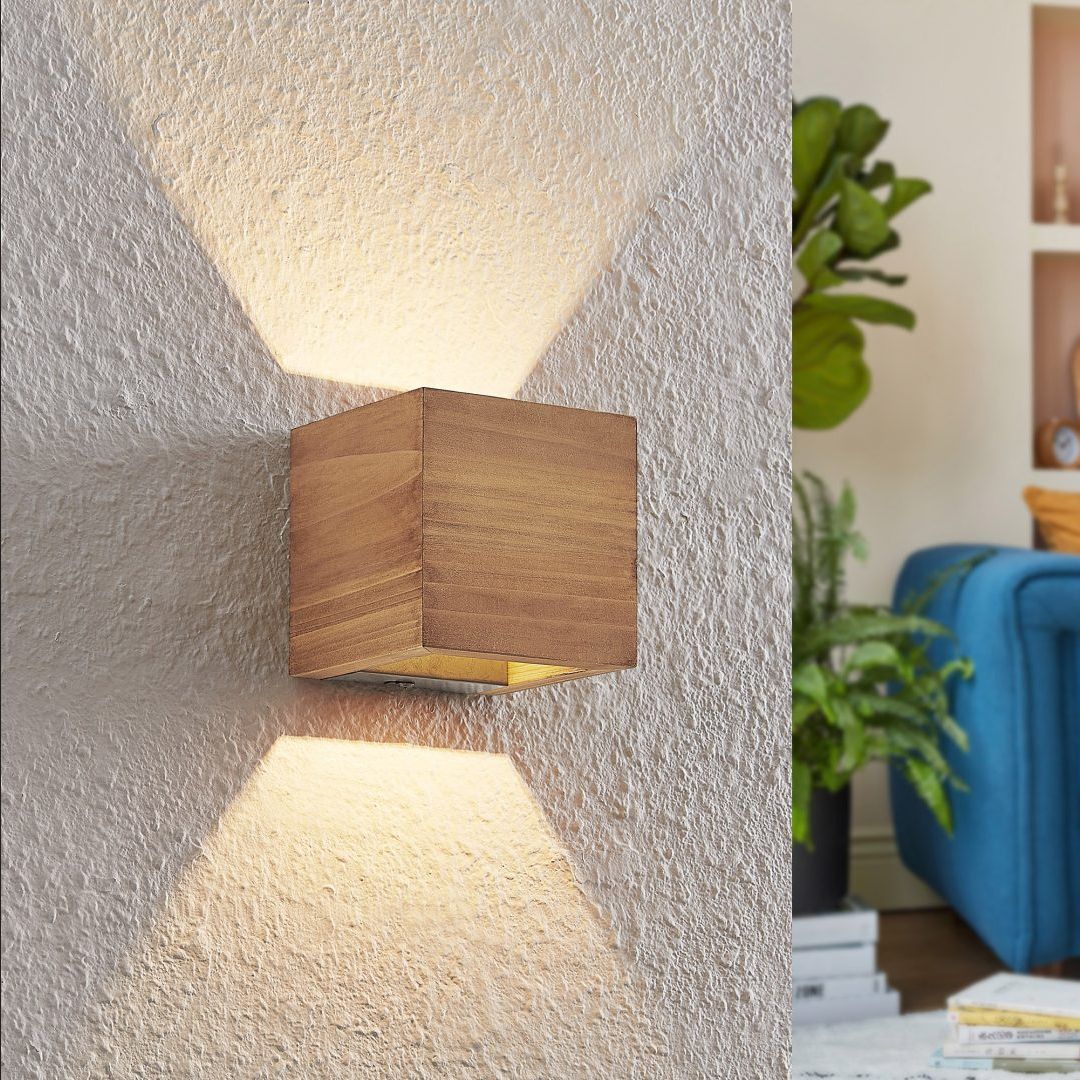 Brad - Wall lamp - Wood Coloured - Trio