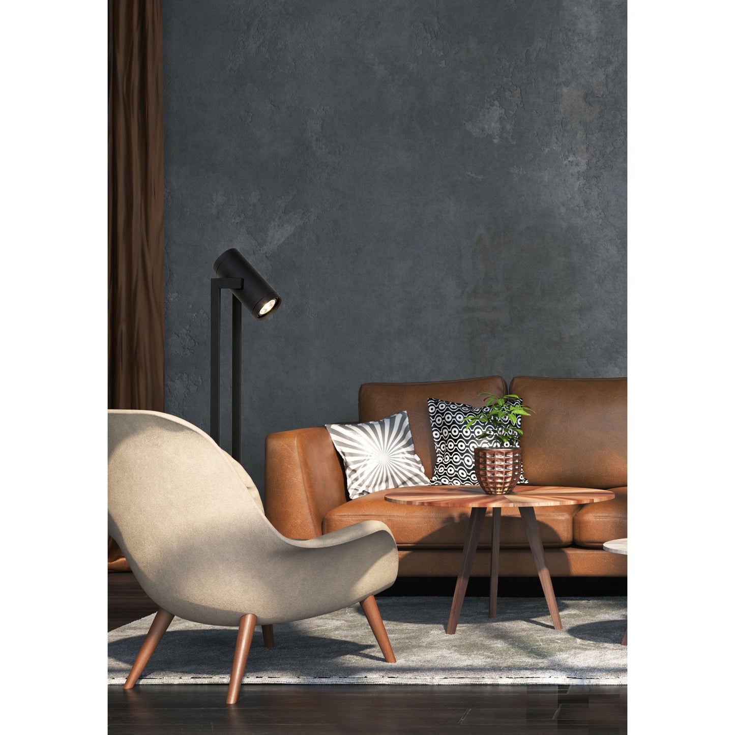 Lucide DOME - Floor lamp - LED Dim. - GU10 (ES111) - 2x12W 2200K/3000K - Black