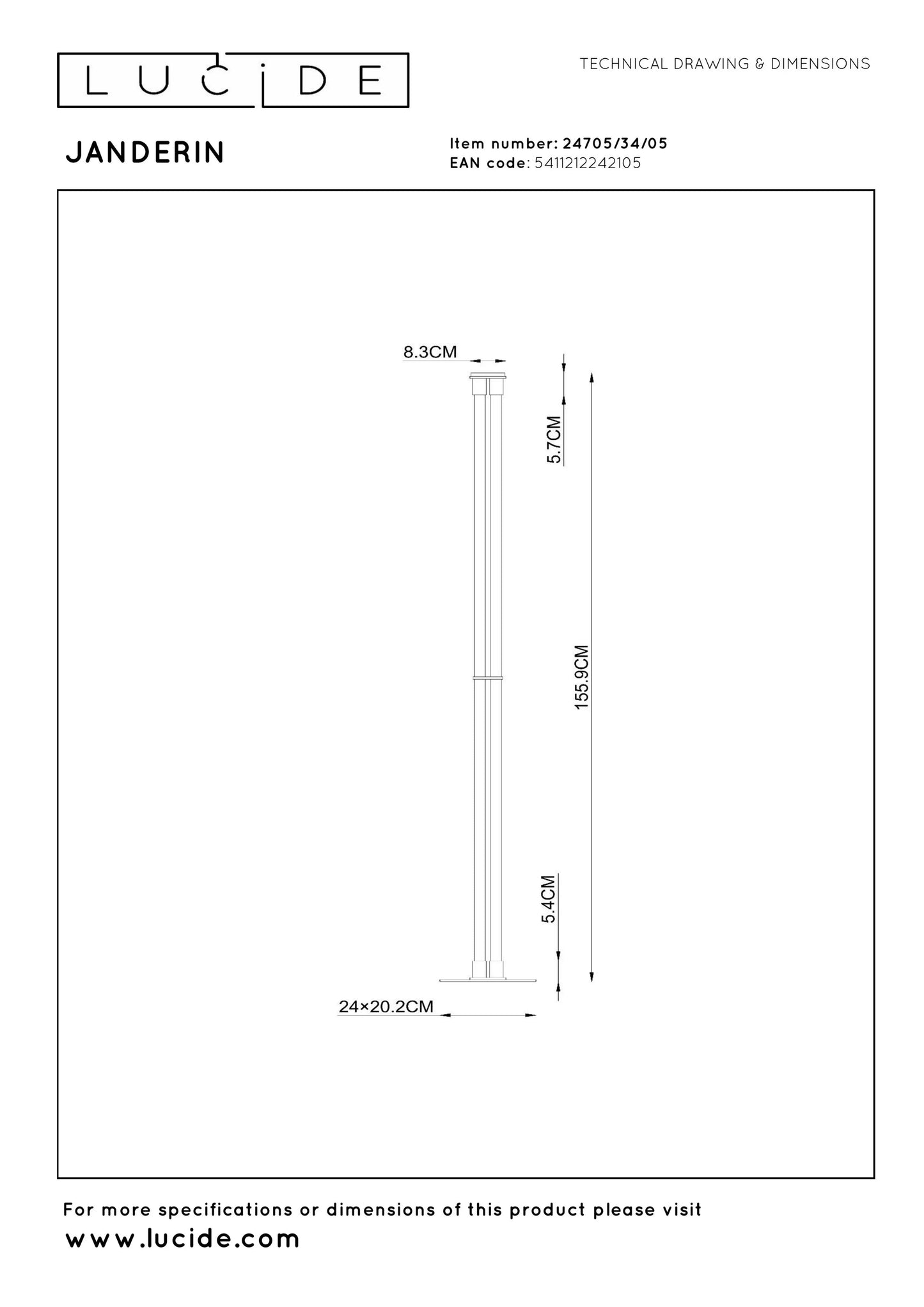 Lucide JANDERIN - Floor lamp - LED Dim. - CCT - 2x17W 2200K/3300K - Hand Wave Sensor - Champagne Color | Vibes